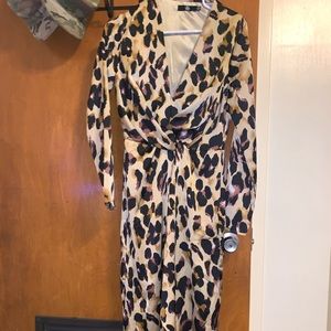 leopard satin maxi dress